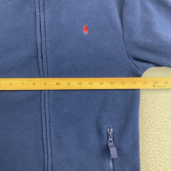 Vintage Polo Ralph Lauren Jacket Boys M(10/12) Blue Fleece‎ Full Zip - Picture 7 of 10